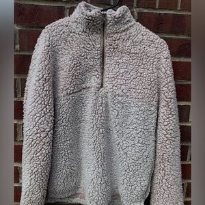 baby pink/white sherpa